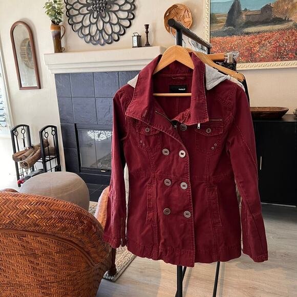 Hurley Jacket Womens Size Small Burgundy Winchester Woven Full Zip with Hood - Picture 16 of 16